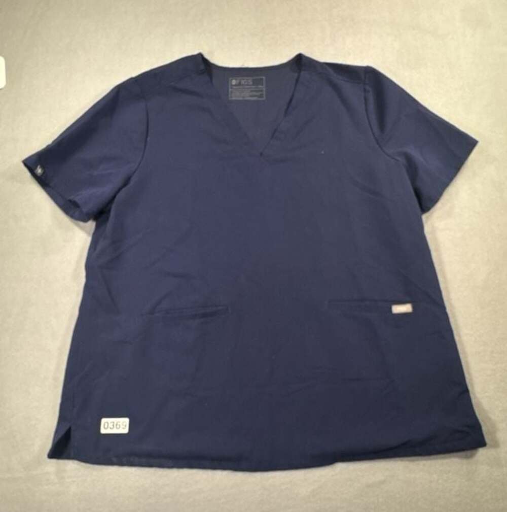 FIGS Technical Collection Navy Blue Scrub Top V-Neck Size XXL